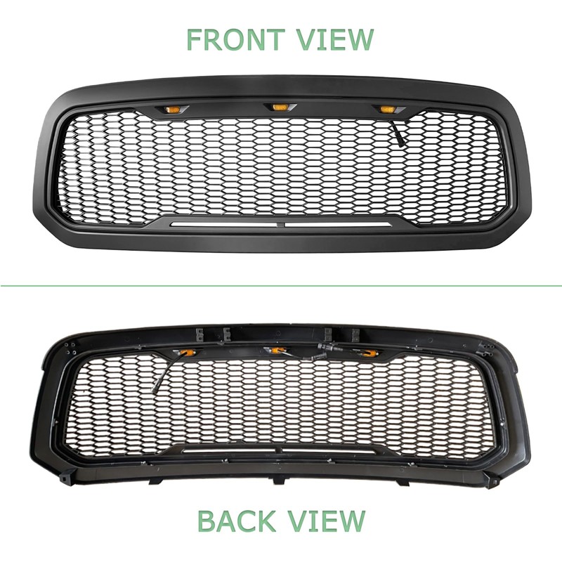 MATMACRO Grille Front Bumper Honeycomb Grill For 2013-2018 Dodge Ram