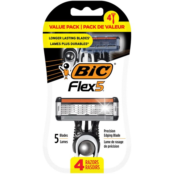 BIC Flex 5 Men's Disposable with 5 Blade Razors, Longer