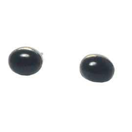 Sterling Silver Black Onyx Stud Earrings - 8x10mm, Onyx