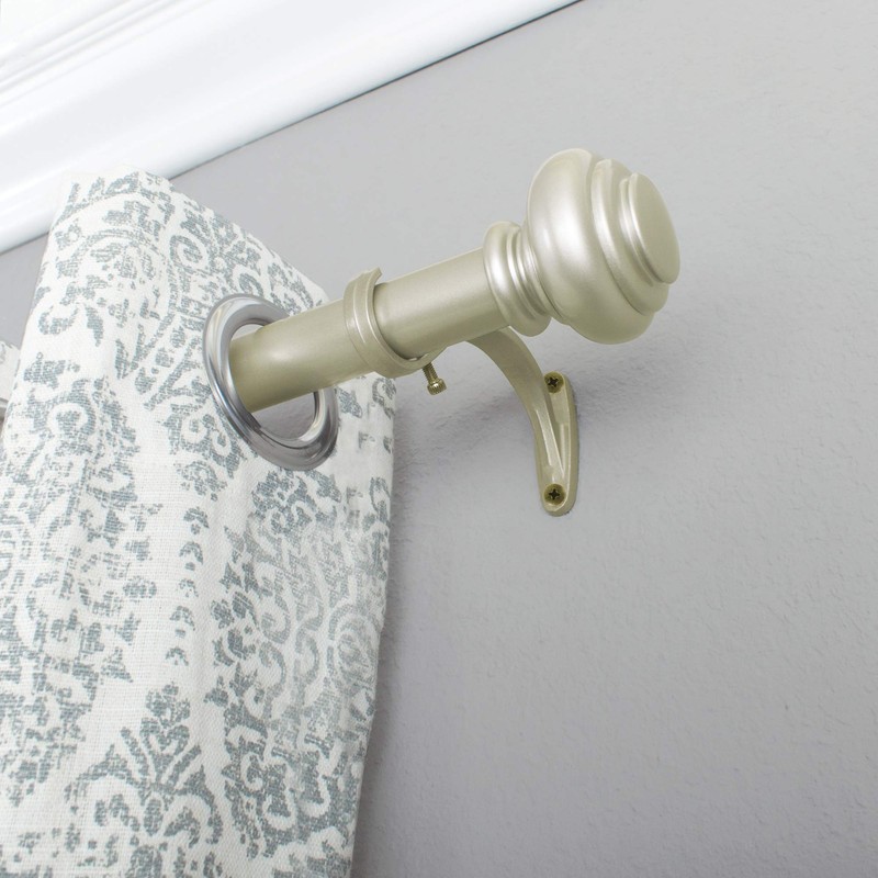 Decopolitan 1" Urn Curtain rod set, 18 to 36-Inch, Light