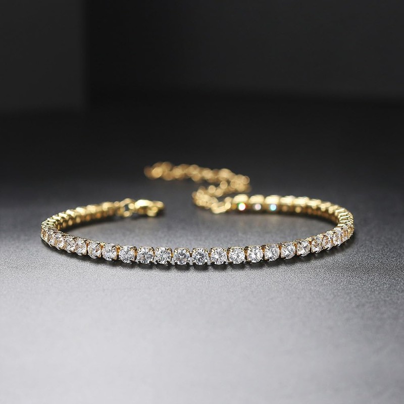 18K Gold Plated Stackable Love Bangle Bracelet Set for Women