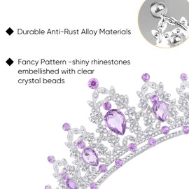 DRESHOW Birthday Crown for Women Birthday Crystal Rhinestone Tiara for Girls Decorations Hair Accessories Wedding Tiara Glitter Princess Crown Headbands for Party