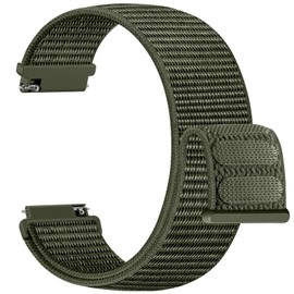 Upeak Nylon Watch Strap 18 mm Compatible with Garmin Venu 3S Venu 2S Vivoactive 4S Vivomove 3S, Sport Solo Loop Bracelet for Garmin Forerunner 255S 255S Music 265S, Green