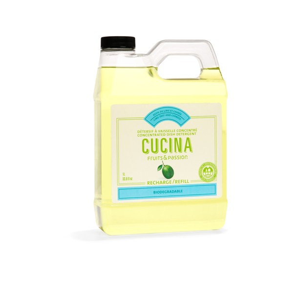 CUCINA Dish Detergent Refills - 33.8 fl. oz.- Lime Zest & Cypress