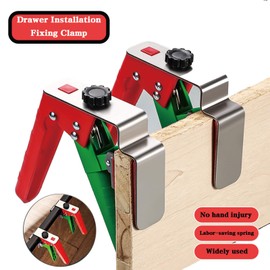 Drawer Panel Installation Clamps 2 Pcs, Easy-to-Use Drawer Fixing Clips for Secure Drawer Front Assembly, Drawer Installation Tools