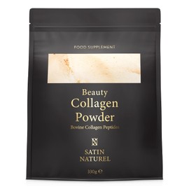 Bovine Collagen Powder 330g - 100% Pure Unflavoured Premium Hydrolysed Collagen with Hyaluronic Acid & Vitamin C - Type 1 & 3 Collagen Peptides for Joints, Muscles, Hair, Skin & Nails - Satin Naturel