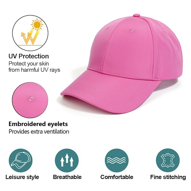 HERUAI Kids Baseball Cap with Ponytail for Girls Boys Golf