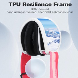 Supertrip Adult Ski Goggles Anti Fog Unisex Snowboard Goggles for Glasses Wearers, Ski Goggles UV Protection Snow Goggles Spherical Mirrored Compatible Helmet for Men Women Teenagers