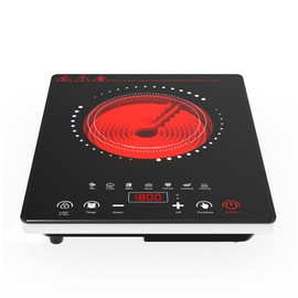 Portable Electric Cooktop GTKZW, 1800W Single Stove Burner Hot Plate with LED Touch Screen, for RV and Dorm