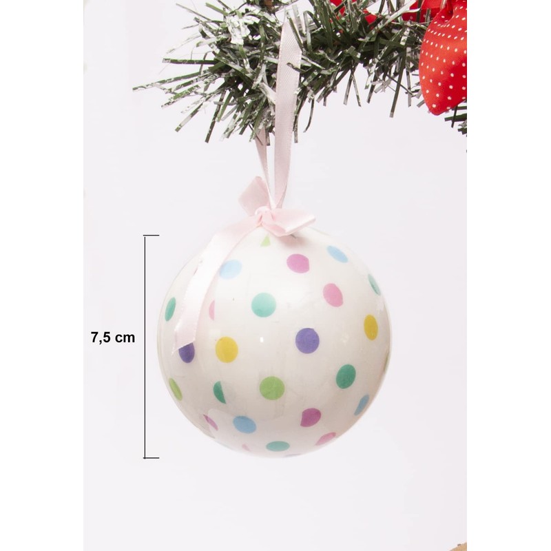 Ciao Set of 6 decoupage Christmas tree balls (diameter 7.5