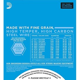 D'Addario Cuerdas de guitarra | Eléctrica | 12 cuerdas | Paquete de 3 | EXL150 | Ligero