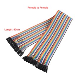 ZDE 120PCS 40cm 15.75inch Multicolored Dupont Wires Breadboard Jumper Ribbon Cables Kit 40pin Female to Female, Male to Female, Male to Male Compatible with Arduino Projects and Raspberry Pi