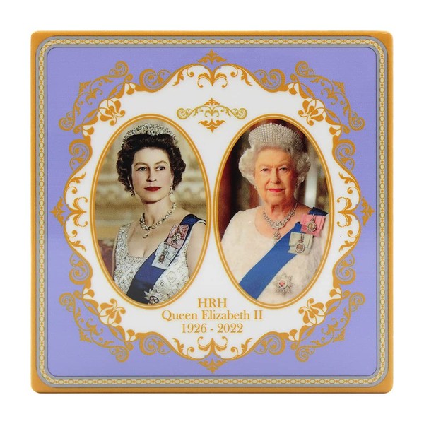 The Leonardo Collection Her Majesty Queen Elizabeth II Commemorative Ceramic Coaster Souvenir Memorabilia, White, one Size