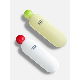 Pill Box, Small Pill Box for Travel, Pill Box for Vitamins, Medicines, Pills, Good Sealing Performance, Preservation of Medical Properties (1 White + Yellow)