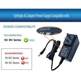UpBright 9V AC/DC Adapter Replacement For Arachnid Bullshooter Dartboard Pro 300 450 650 670 750 800 6000 E300 E450 E670 E750 E800 ARA E650ARA E520H EDB100 EDB400 CMX 1000 3000 5000 D9800 Power Supply