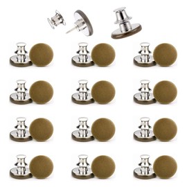 12 Pack Replacement Jean Buttons Pants Button Pins No Sew Instant Button for Pants Fashion Jeans Swing Crafts DIY (Copper)