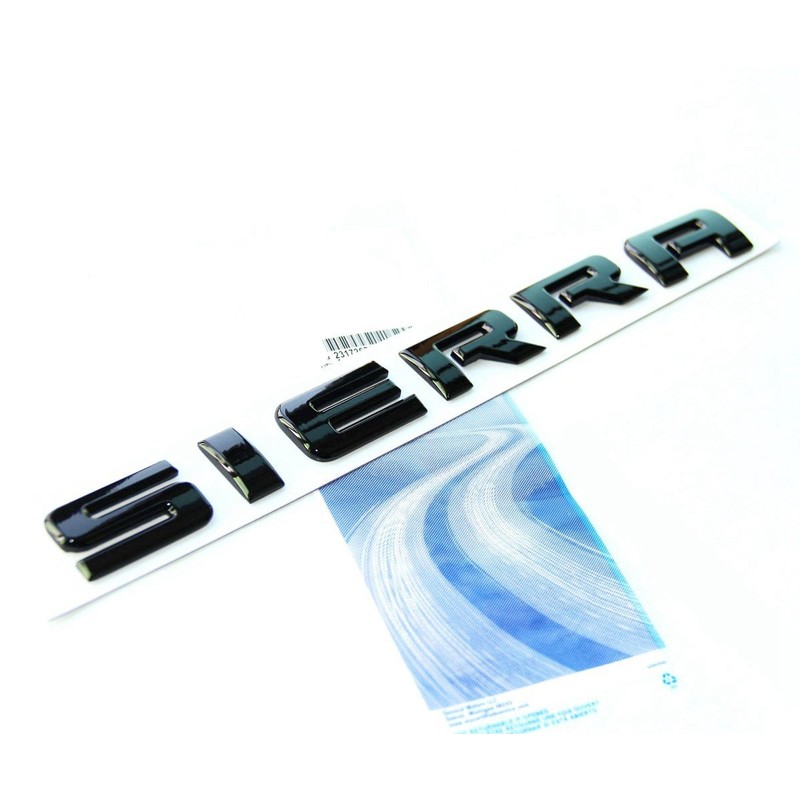 Yoaoo 2Pack OEM Black Sierra Nameplates Letter Emblems Badges Glossy
