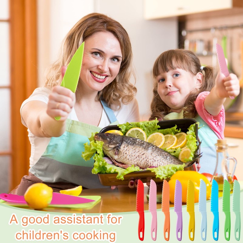 Mixweer 36 Pcs Kids Plastic Kitchen Knives Children's Safe Cooking