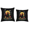Funny Extraterrestrial Roasting Marshmallows Campfire Sunset Throw Pillow