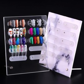 Acrylic nail color chart display stand 10 compartment design palette color panel stand arrangement table arrangement nail 10 compartment marble pattern / 아크릴 네일 컬러차트 진열대 10칸 디자인 팔레트 색상 판넬 스탠드 배열 표 정리 손톱 10칸대리석무늬