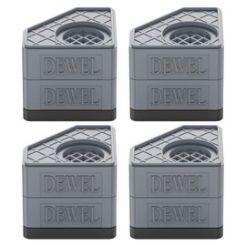DEWEL Lifting Stand, Anti-Vibration Rubber, Height Adjustment, Set of 4, Load Capacity 1100.5 lbs (500 kg), Washing Machine Stand, Compatible with Large Appliances, Vibration and Noise Absorption, Anti-Slip, Puddle Prevention, Stable, Durable, Washing Machine Base, Dryer, Sofa (Gray)