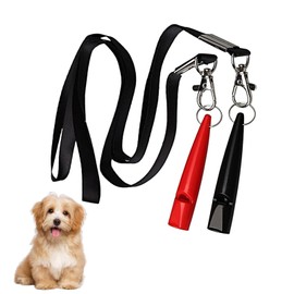 FveVqe 2PCS Dog Whistles for Recall, Dog Whistle for Most Breeds, Standardized Dog Whistles with Whistle Strap, Loud and Far-Reaching Dog Training Whistle for Recall(Red Black)
