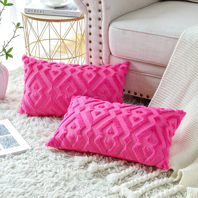 Artscope Pack of 2 Soft Plush Short Wool Velvet Decorative