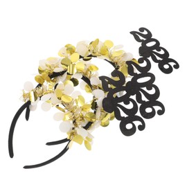 OATIPHO 3pcs Embellished Gold Hairbands for Women Year Headband Party Hair Accessories Festive Event Hairband with Sturdy Construction and Comfortable Fit