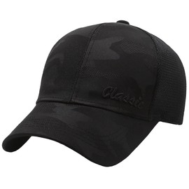 White Fang CZA183 Camouflage Mesh Hat, Cap, Casual, Outdoor, Leisure, Men's, Women's,, Black