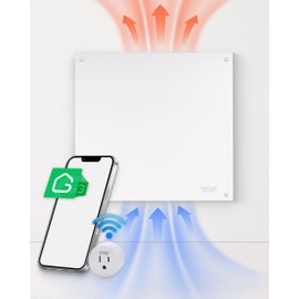 Convection Panel Heater - 400W Amaze Solo Energy Efficient Space Heater for Bedroom, Bathroom & Garage - 24″x24″ Paintable & Silent Electric Heater w/Wall Mount Kit, Up to 150 sq ft (Solo Smart)