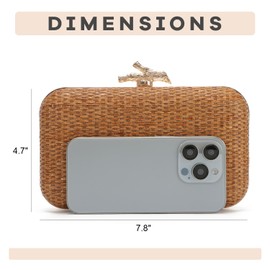 Freie Liebe Straw Clutch Purses for Women Formal Summer Evening Bag Woven Handbags