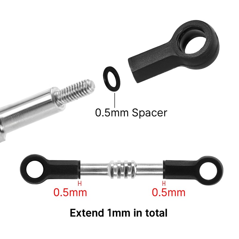 INJORA Adjustable Stainless Steel Links Set for Losi Micro-B/Micro-T