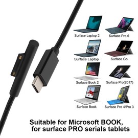 Cable de Carga para Pro 3/4/5/6/GO Tabletas, para BOOK, Type-C Interfaz Cable Cargador, Potencia PD de Salida de 15V 3A, 1.5 m Charging Cable, Cable de Resorte de Acero