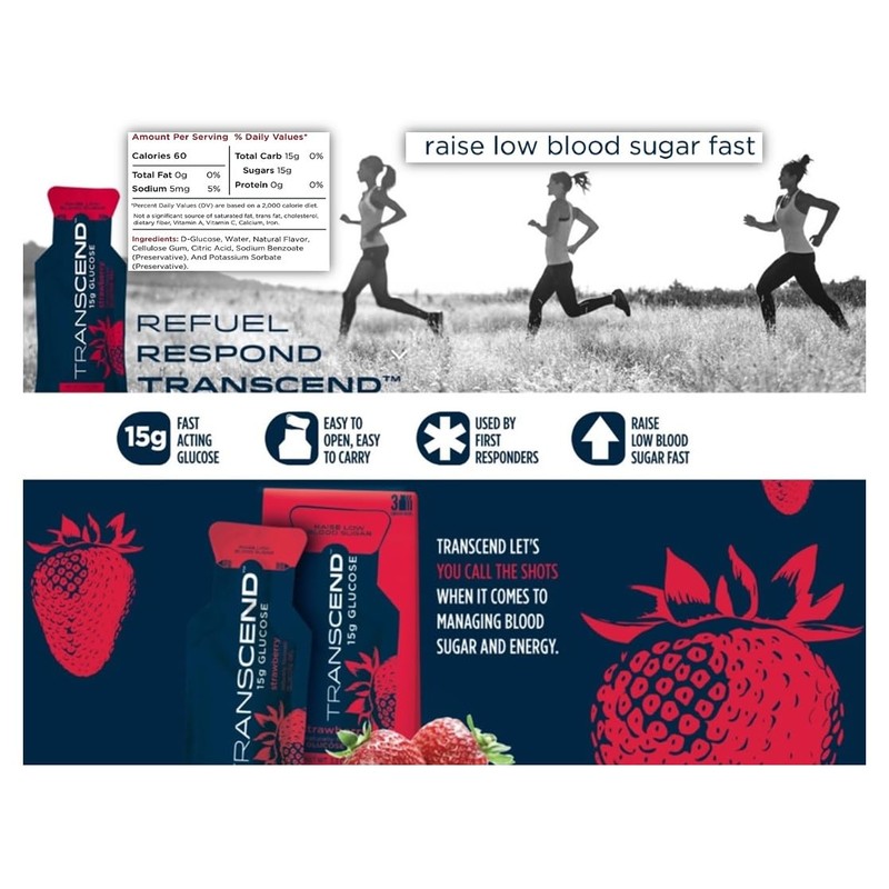 Transcend 15g Glucose Gel - Orange & Strawberry Assortment (40)