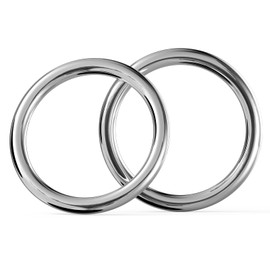 BEYOURD 3 1/8 inch Metal O Rings, Stainless Steel Round Ring Buckles, Solid Welded Metal Ring for Macrame, Hanging Strap Slings