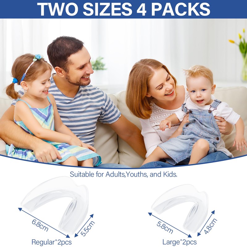 Vasmeiy Crunch Splint for Night, 2 Sizes, 4 Mouldable Mouth