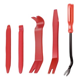 Maykafay 5 Stück Hebelwerkzeug Auto, Demontage Werkzeug Auto, Auto Zierleistenkeile Set,Kunststoff Hebelwerkzeug Set für Fahrzeug Innen Verkleidung Reparatur Zierleisten Keil Clip Löser,Rot