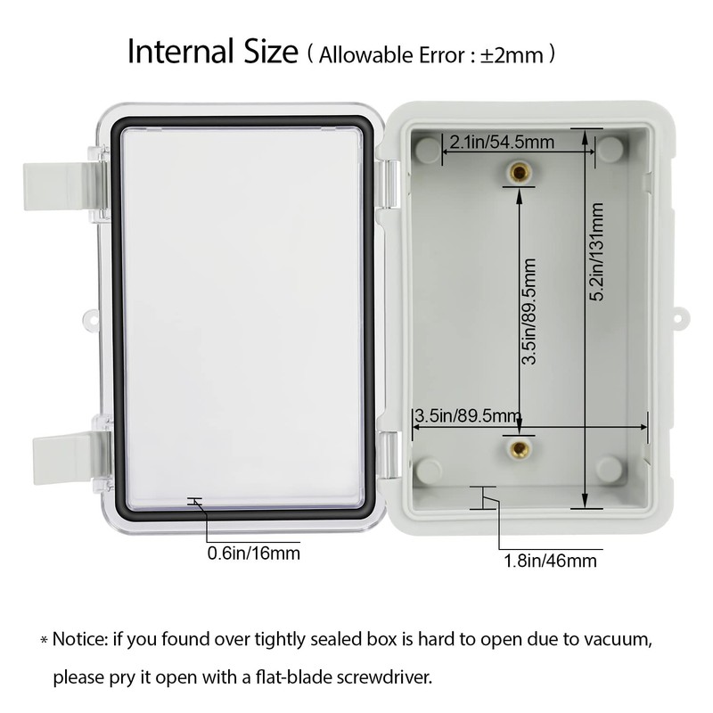 LMioEtool ABS Plastic Dustproof Waterproof IP65 Junction Box Hinged Shell