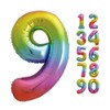Giant Number 9 Balloons, 86 cm, Rainbow Colours