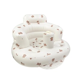 Inflatable Baby Chair for Sitting Up, Baby Seat for Babies 3 Months and Up Summer, Blow Up Baby Floor Seat with Built in Air Pump-Cute Bear - Color: Bear
