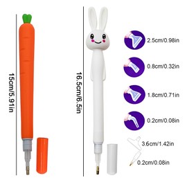 Saijer Resin Diamond Painting Pen, 2 Pieces Diamond Painting Pen with 12 Diamond Painting Pen Heads Diamond Rhinestone Picker Diamond Painting Pen Set for Diamond Painting Embroidery Nail Tool DIY