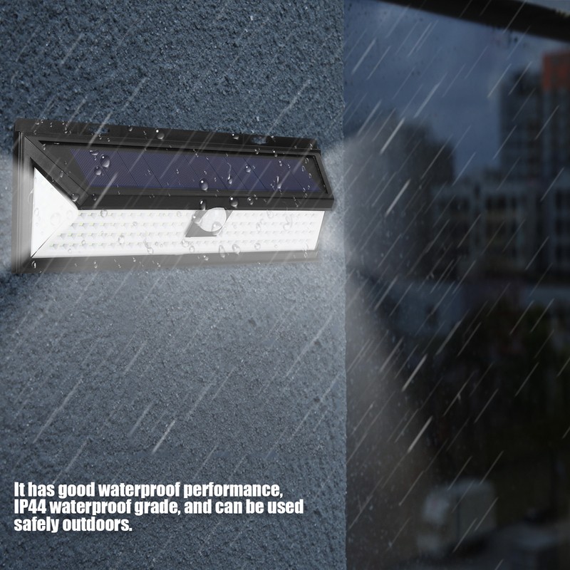 LED Inductive Solar Wall Lamp IP44 Waterproof Black Shell White