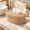 Woven Tissue Box Cover for Home Decor – Oval Textured