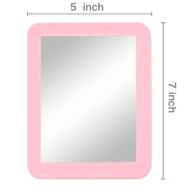 ARTLYMERS Magnetic Locker Mirror, 5x7 Real Glass Small Mirrors for Locker with Magnetic Backing, for School Locker, Bathroom, Household Refrigerator, Locker Accessory (Pink)