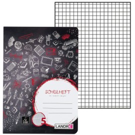Landré Schulheft A5, 16 Blatt, Lineatur 5, kariert, 10 Stück