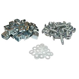 RackGold Tuerca de jaula de zinc 10-32 y tornillos con arandelas, paquete de 25 unidades, fabricado en Estados Unidos