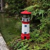 Red Solar Lighthouse, Rotating LED Lighthouse Decorative Light, Garden Waterproof
