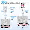 Plifal Cute Cow Horizontal Alligator Clips Badge Reel Buddy Set
