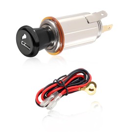 Yourkar - Encendedor de cigarrillos para coche, DC 12 V, encendedor de cigarrillos con cable para la mayoría de coches, camiones, remolques, caravanas, barcos, accesorios universales para automóviles