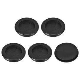 sourcing map 5Pcs Rubber Grommets 2" (50mm) Drill Hole, 1-5/8" (41mm) ID Single Sided Hole Plugs Ring Gasket for Firewall Cable Wire Protecting, Black
